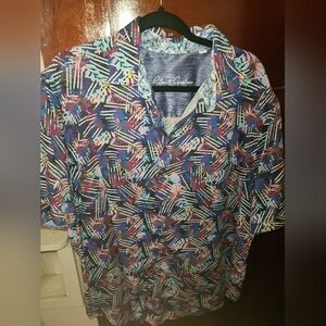 Floral Robert Graham Tropical Hawaiian Short Sleeve Multicolor Shirt